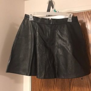 new black leather skater skirt